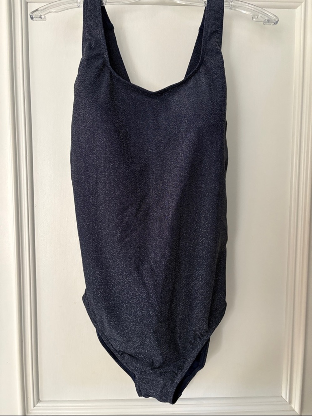 Lands' End Navy Shimmer One-Piece Swimsuit